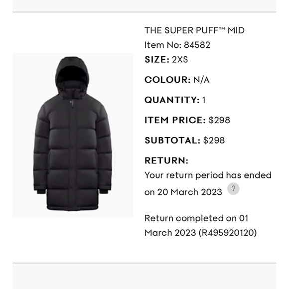 Aritzia Super Puff Mid - Black 2XL NWT - Picture 1 of 2